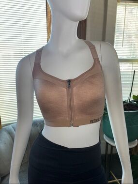 Victoria's Secret Nude Front-Zip High Support Sports Bra